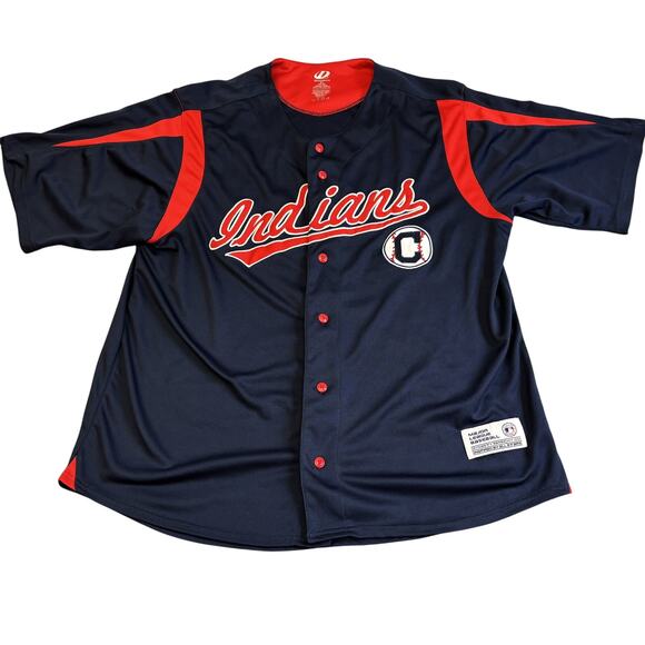 Vtg MLB Cleveland Indians Jersey Mens XL Dynasty Series Sportswear Baseball Top - Picture 1 of 8